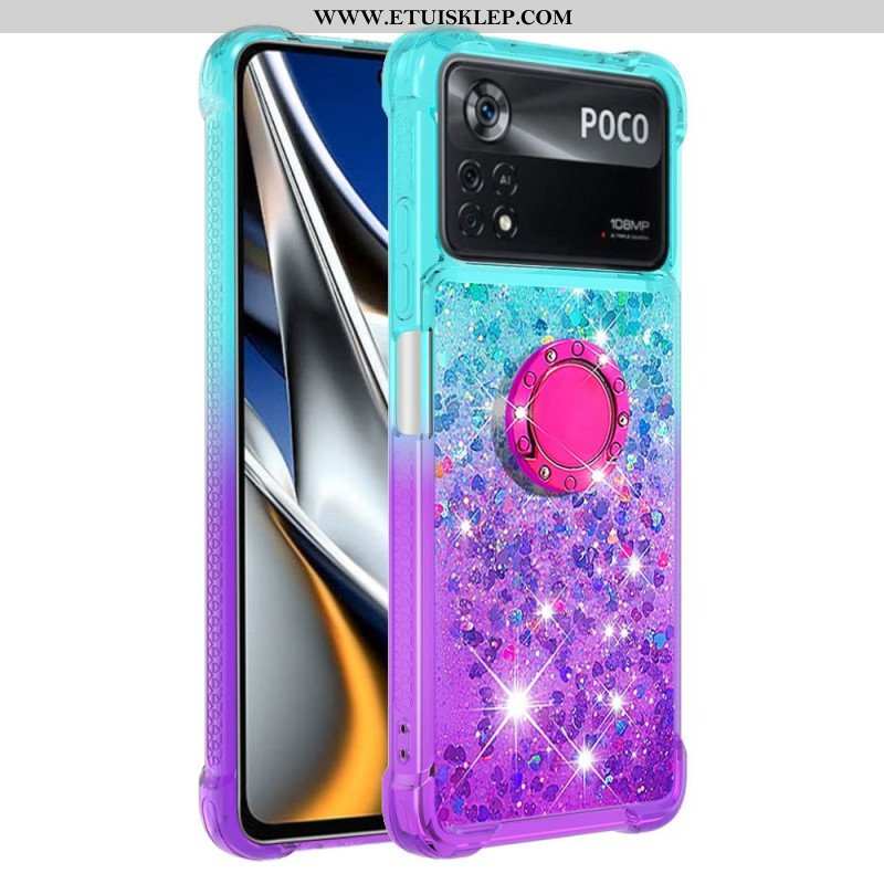Etui do Poco X4 Pro 5G Brokatowy Pierścień-wspornik